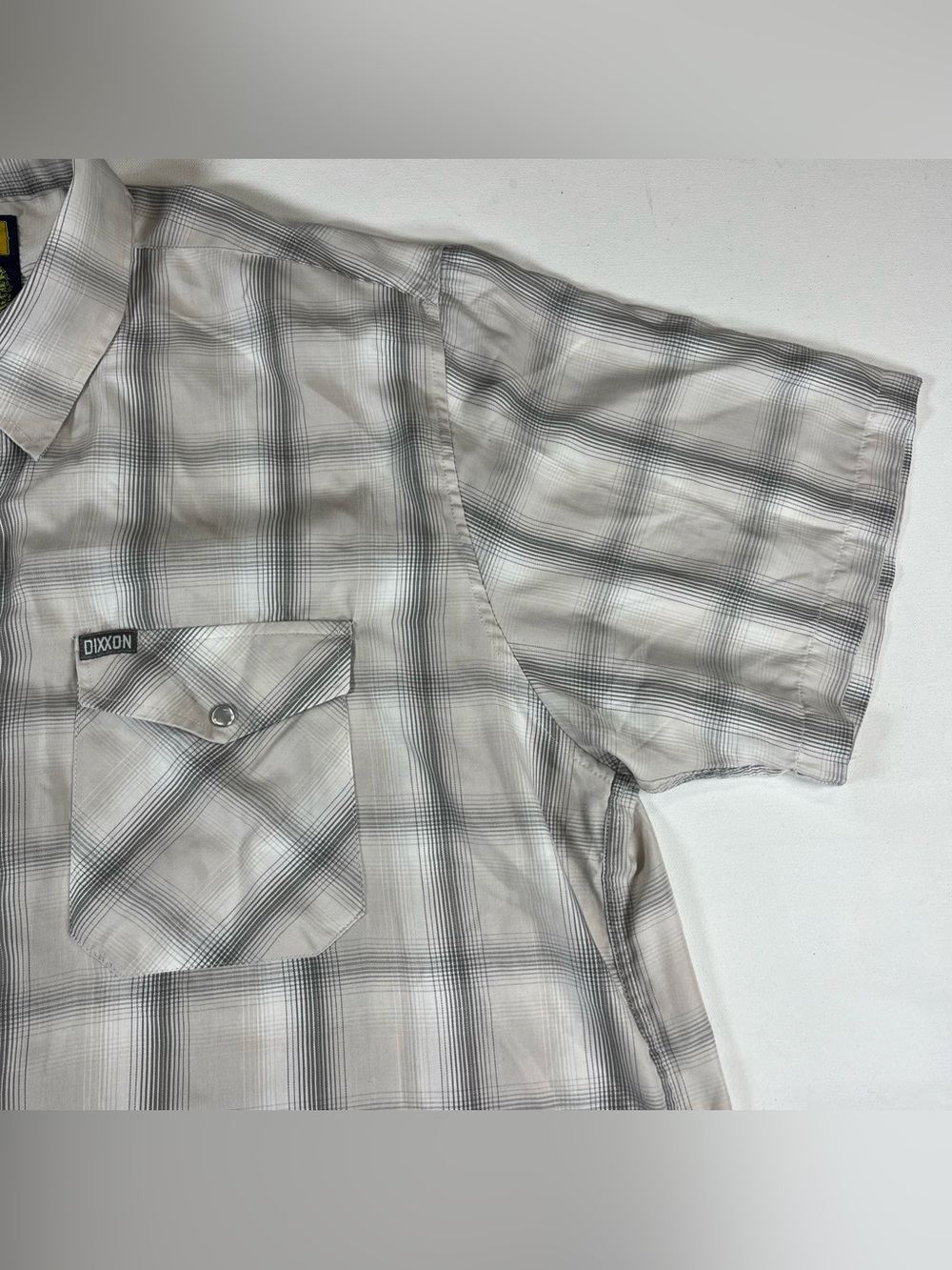 Dixxon Montana Short Sleeve Shirt Pearl Snap Gray Plaid Bamboo Men’s 3XL - Picture 7 of 15